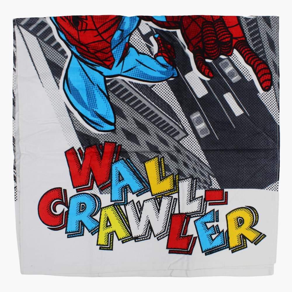Boys Beach Towel – White with Spiderman Print (70 x 140 cm)