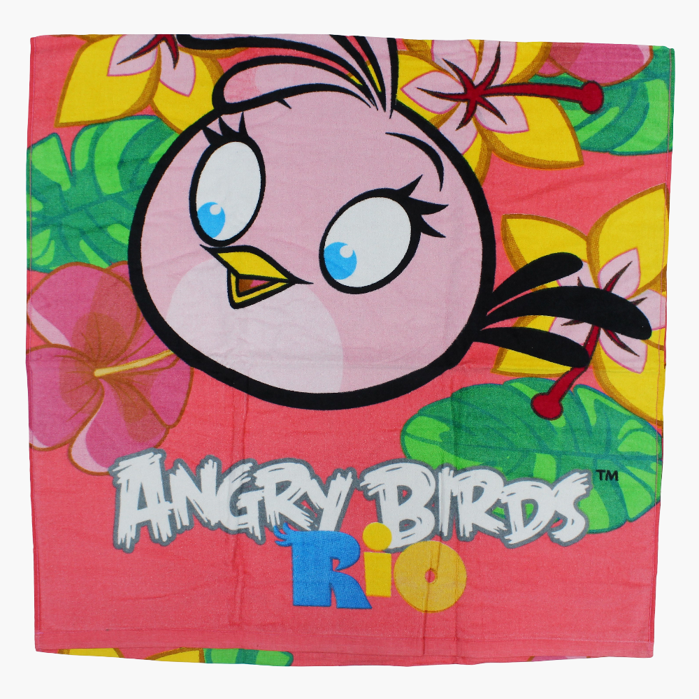 Girls Beach Towel – Watermelon with Angry Birds Print (70x140 cm)