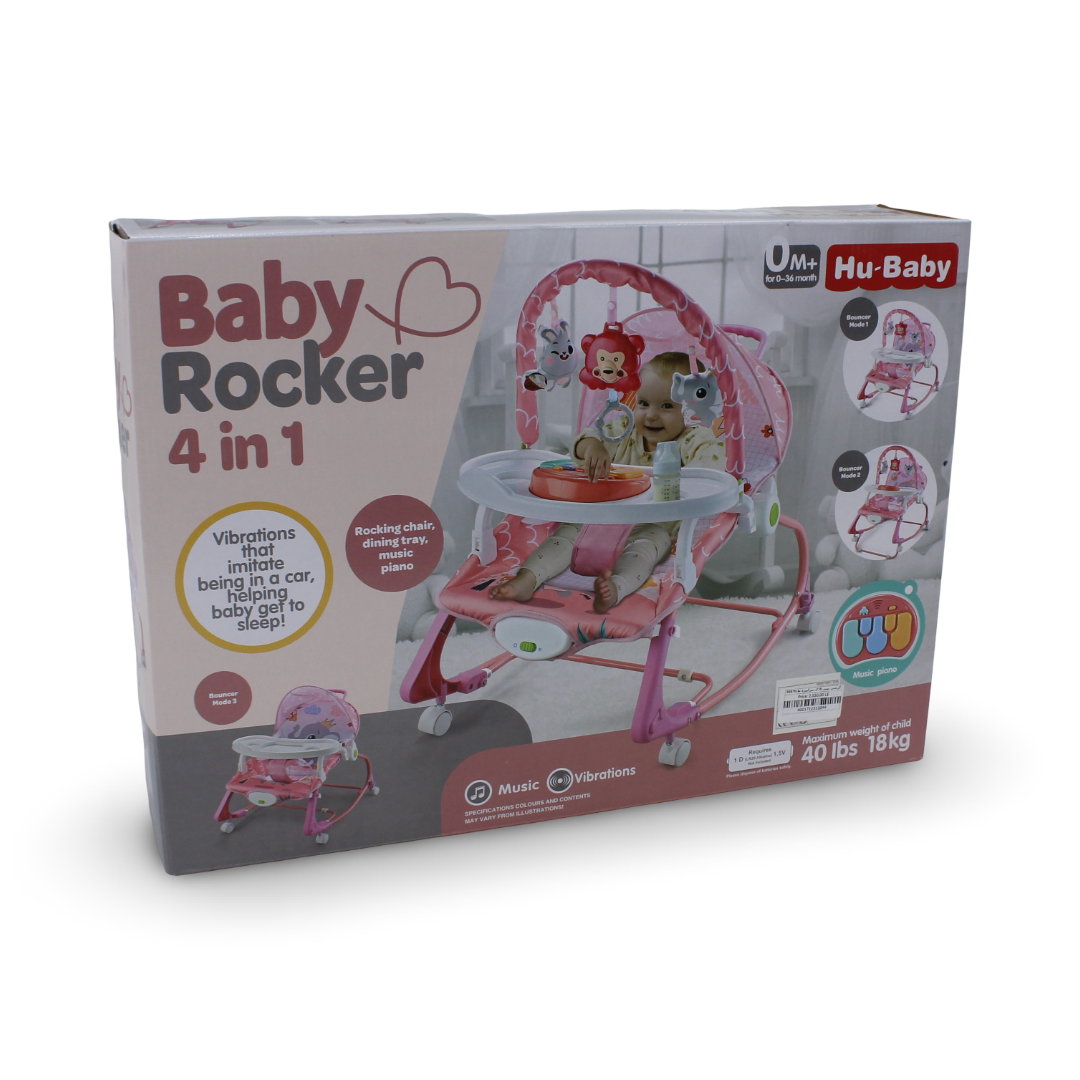 Hu-Baby 4in1 Multifunctional Baby Rocker – Pink