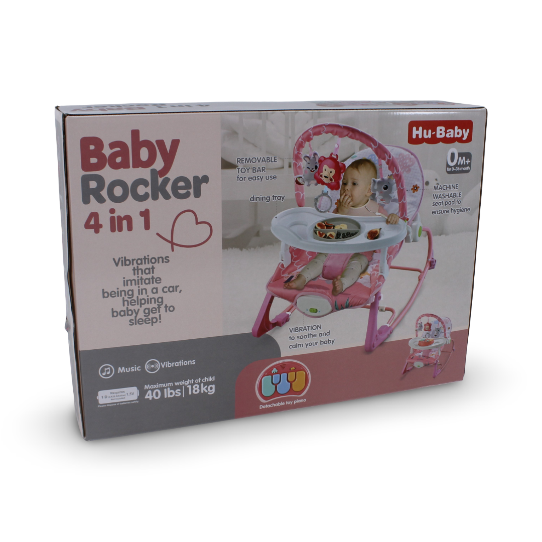 Hu-Baby 4in1 Multifunctional Baby Rocker – Pink