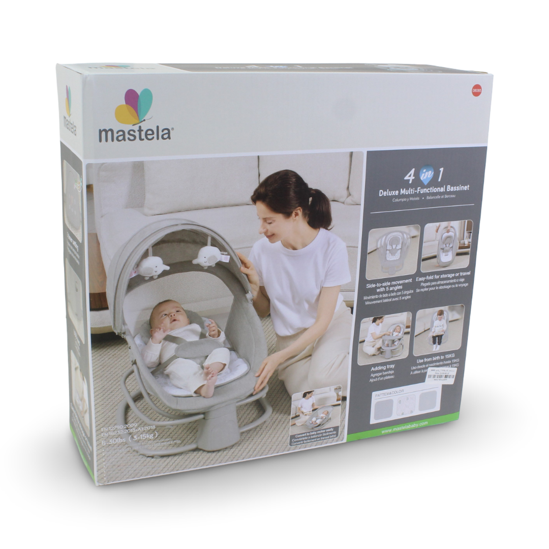Mastela 4-in-1 Deluxe Multi-Functional Bassinet – Light Grey