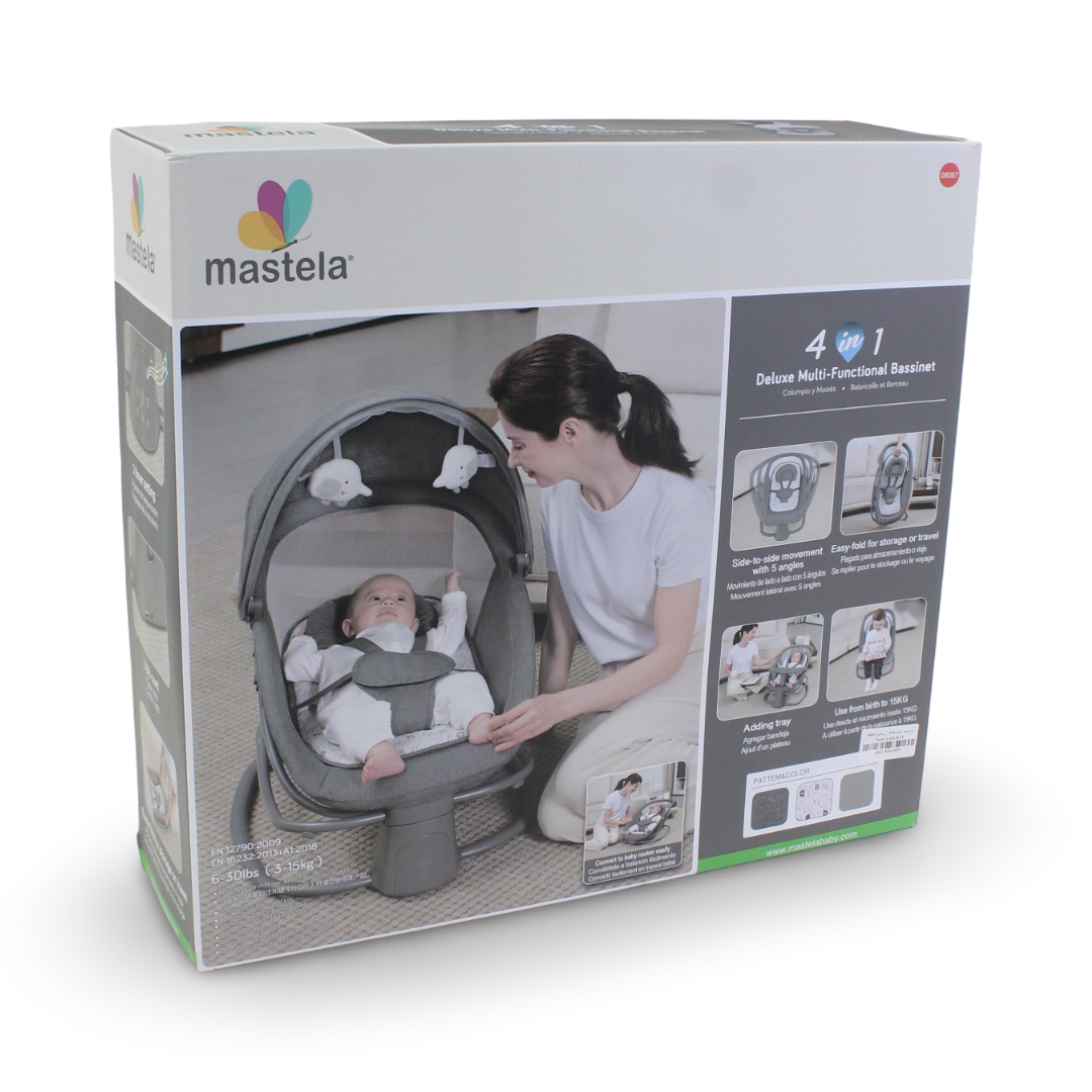 Mastela 4-in-1 Deluxe Multi-Functional Bassinet – Dark Grey