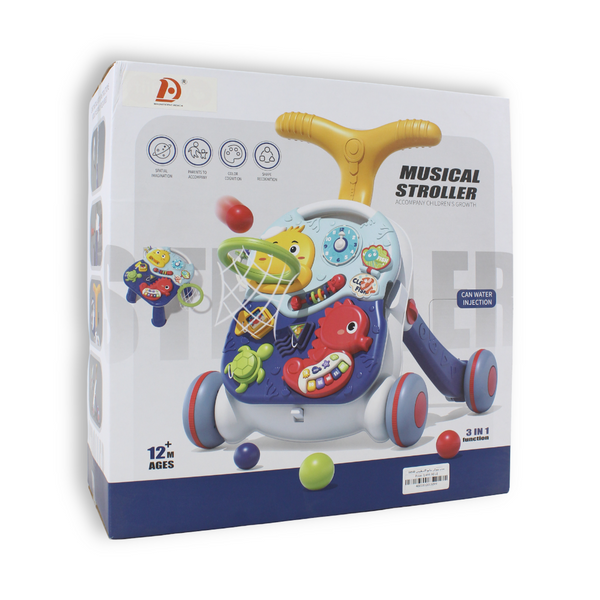 Tiibaby Walker for Kids with Table and Basket 3-in-1 – Baby Blue
