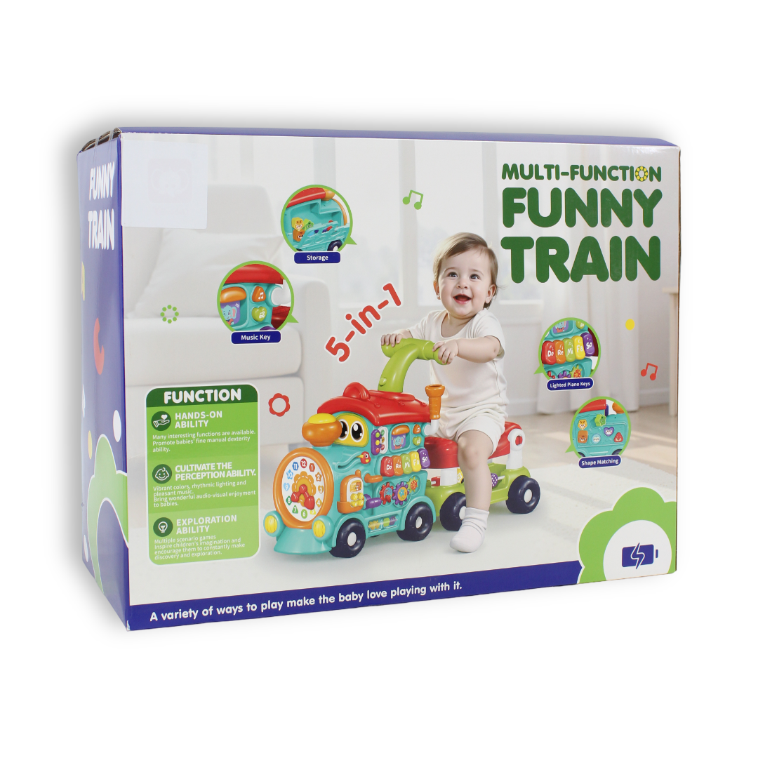 Multi-Function Funny Train 5-in-1 – Green & Red
