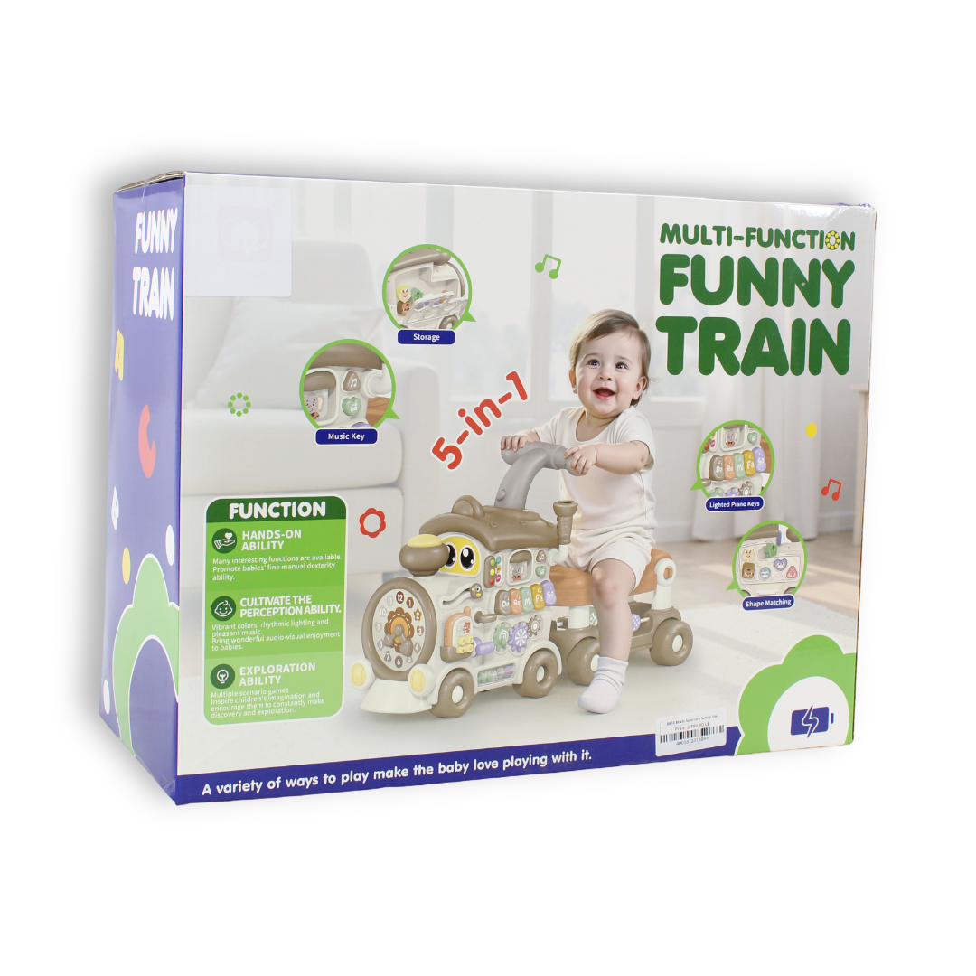 Multi-Function Funny Train 5-in-1 – Coffe & Brown