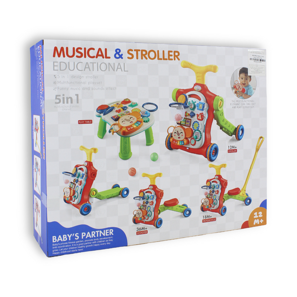 Musical & Stroller Educational Baby Walker and Activity Center 5-in-1