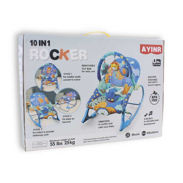 Ayinr 10-in-1 Baby Rocker – Grey