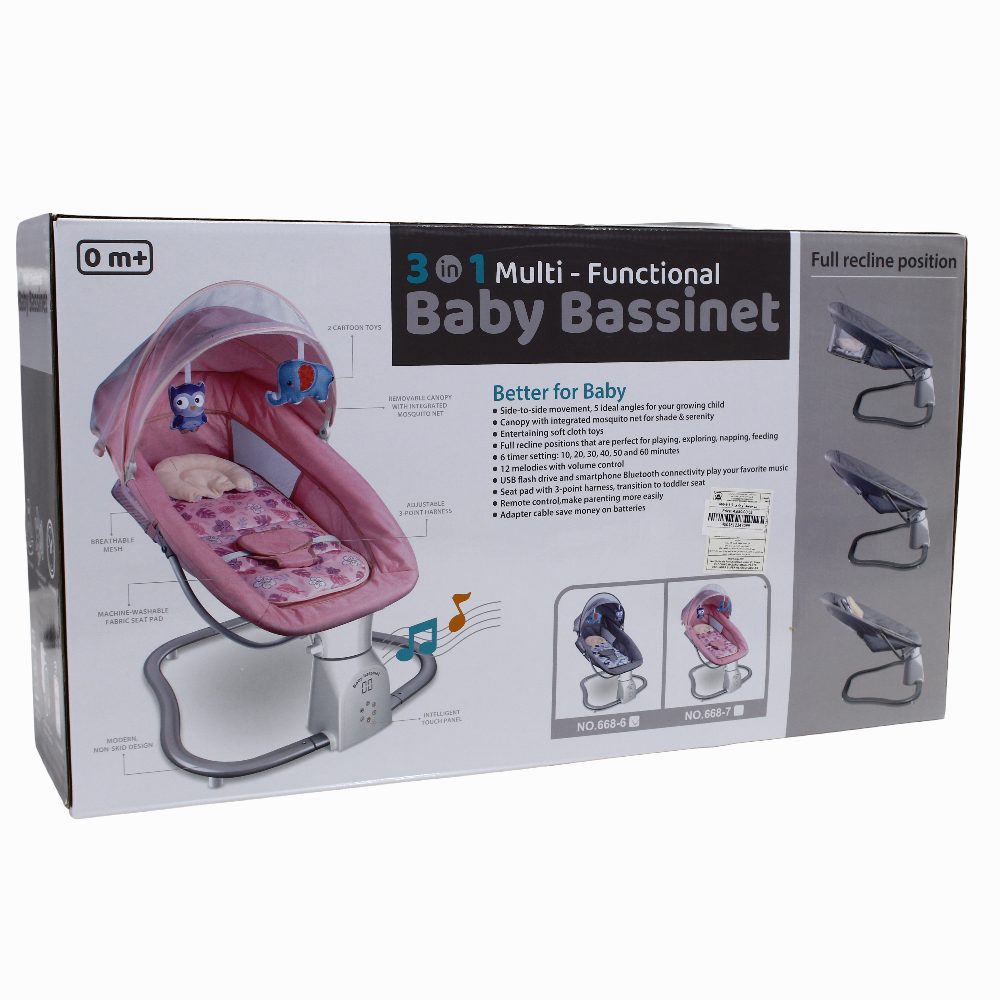 3-in-1 Multi-Functional Baby Bassinet - Grey