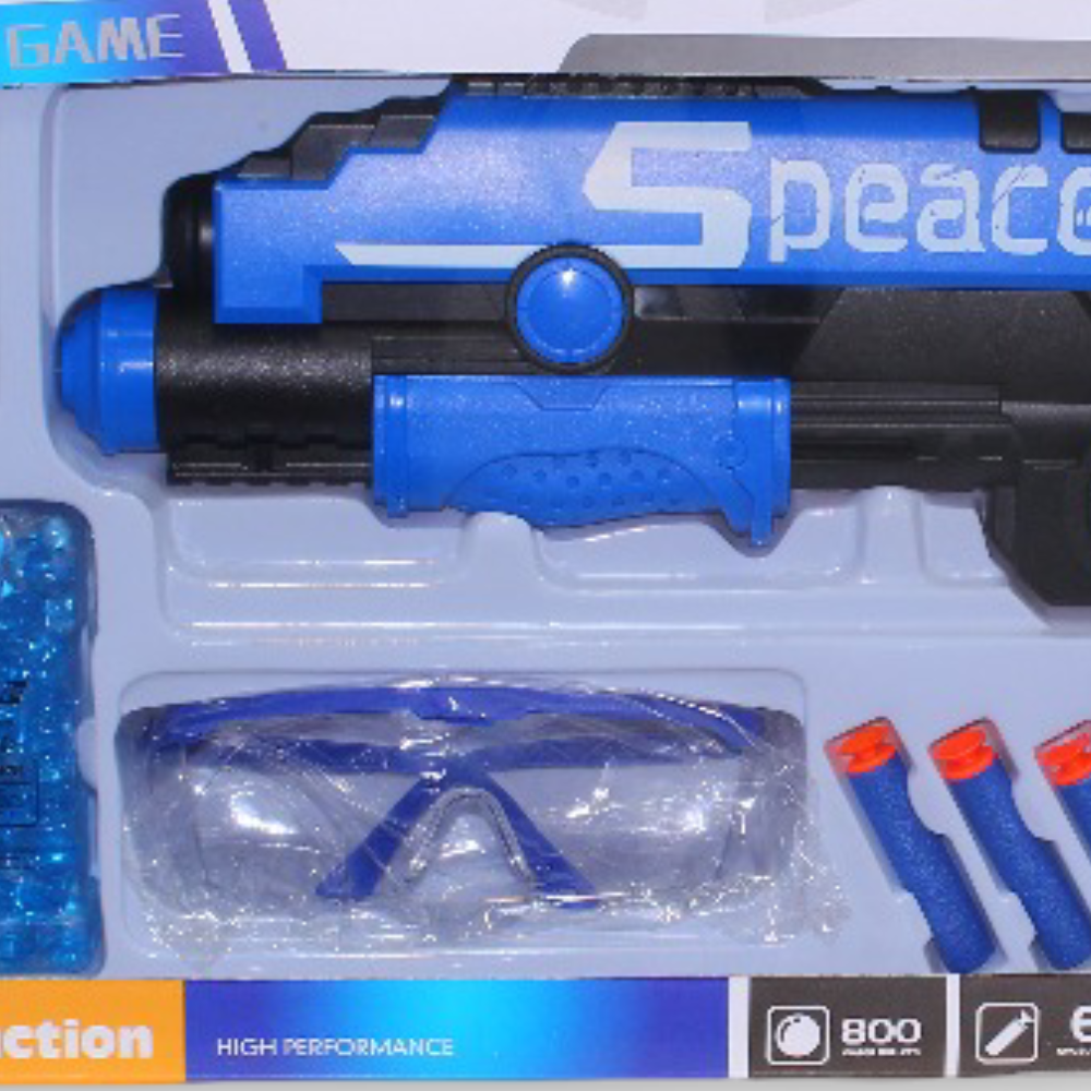Space K8 Gun – Foam & Gel Bullet Blaster Toy (Blue)