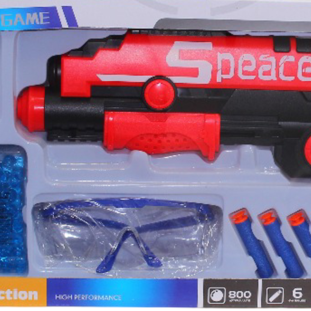 Space K8 Gun – Foam & Gel Bullet Blaster Toy (Red)