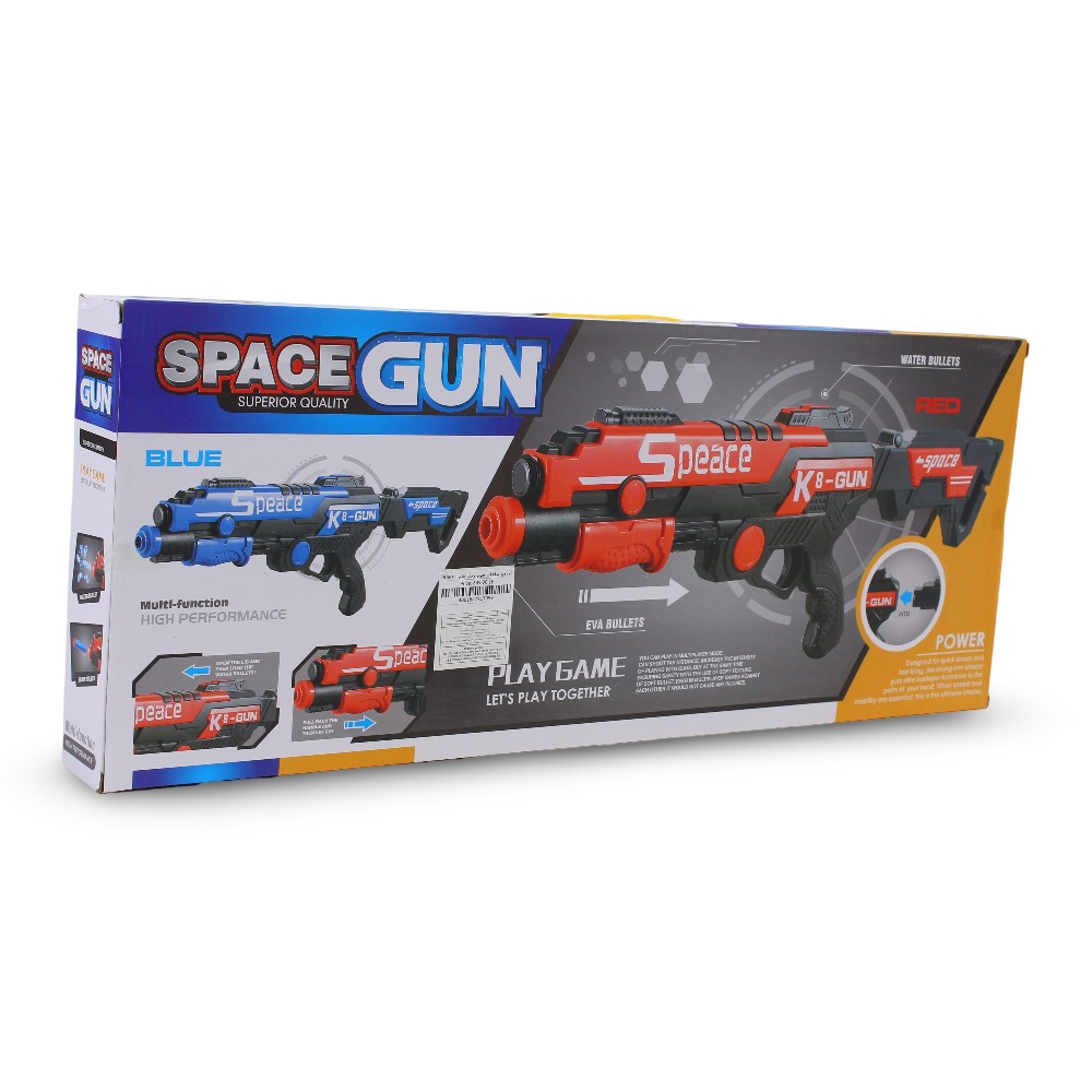 Space K8 Gun – Foam & Gel Bullet Blaster Toy (Red)