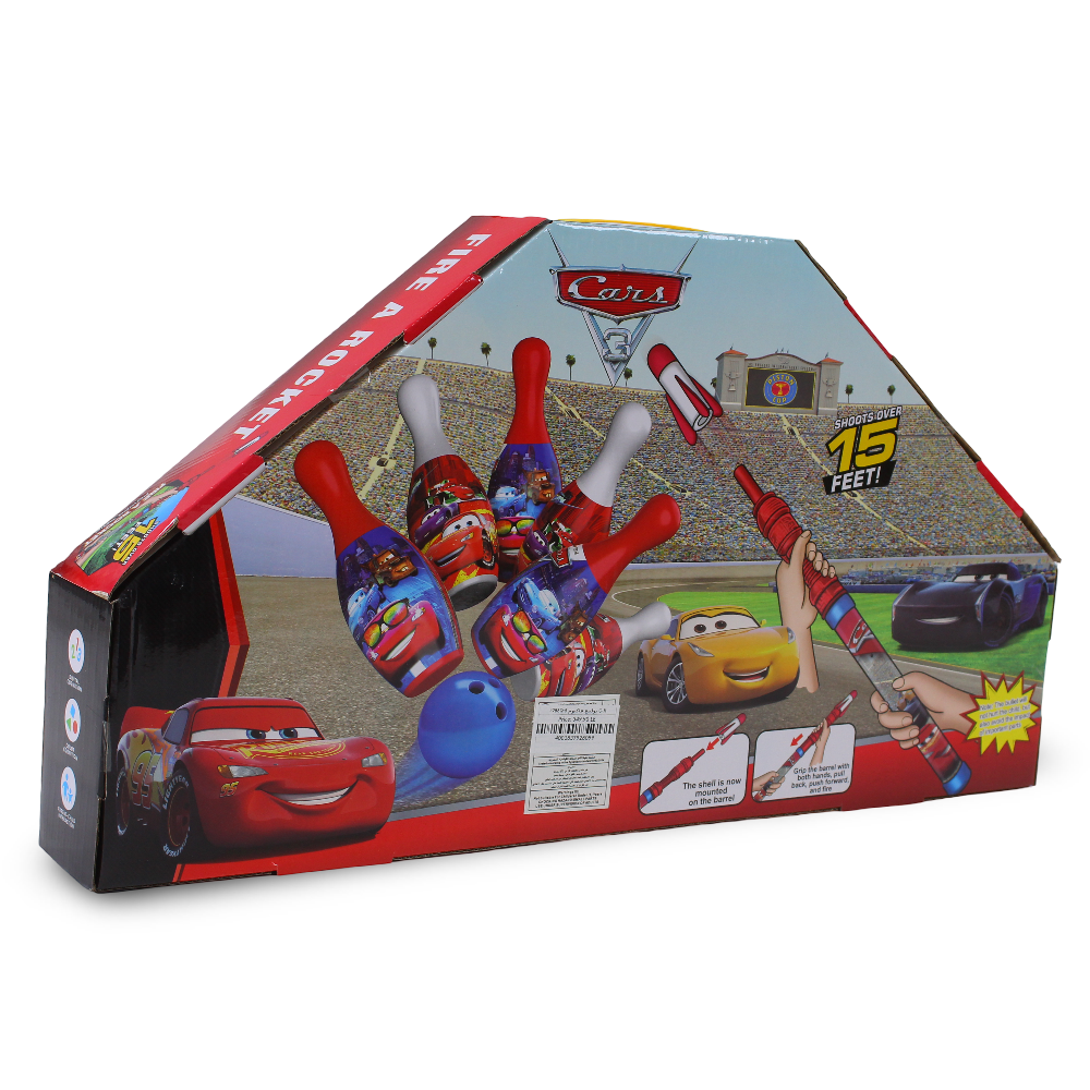 2-in-1 Cars Bowling Play Set with Rocket Launcher