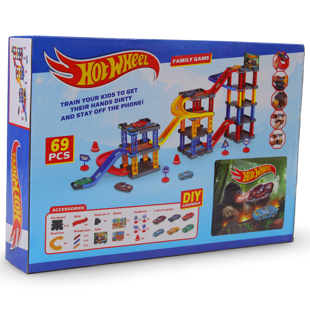 Hot Wheel Parking Garage Track Set – 69 Pieces