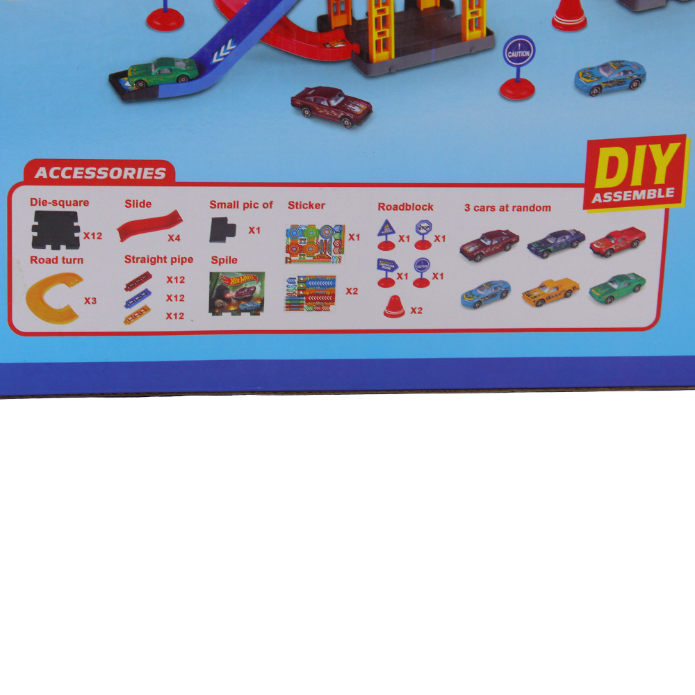 Hot Wheel Parking Garage Track Set – 69 Pieces