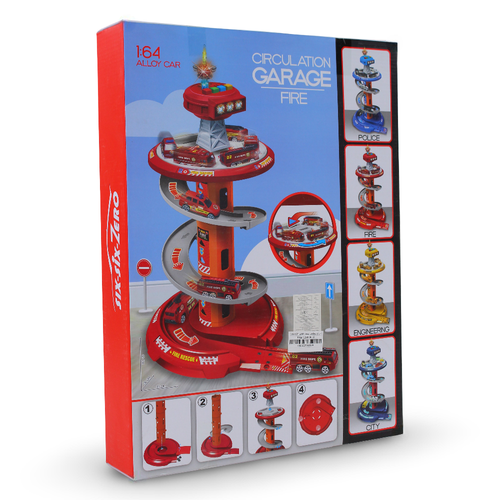Multi-Level Fire Rescue Garage Playset – 26 Pieces