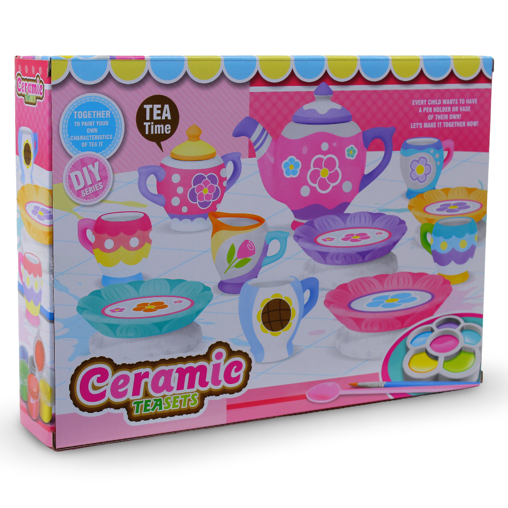 Ceramic Tea Set – 19 Pieces Painting Kit