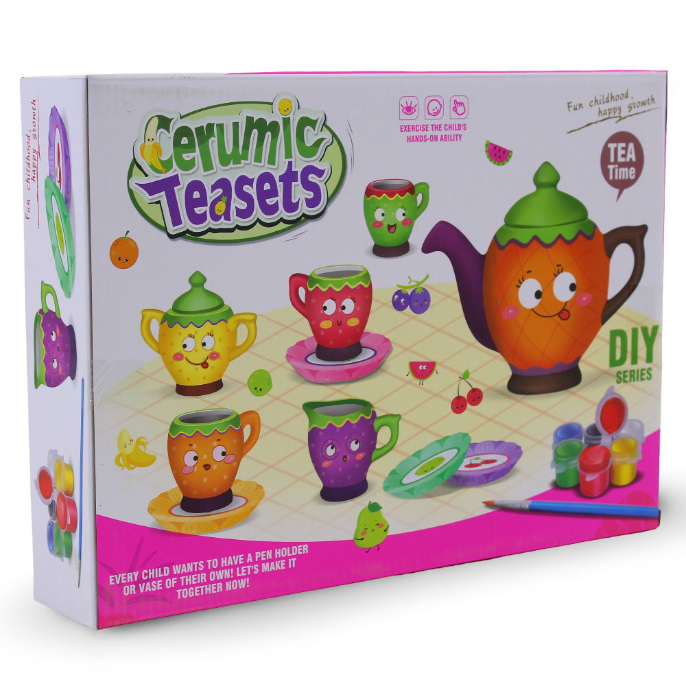 Ceramic Tea Set – 16 Pieces DIY Painting Kit