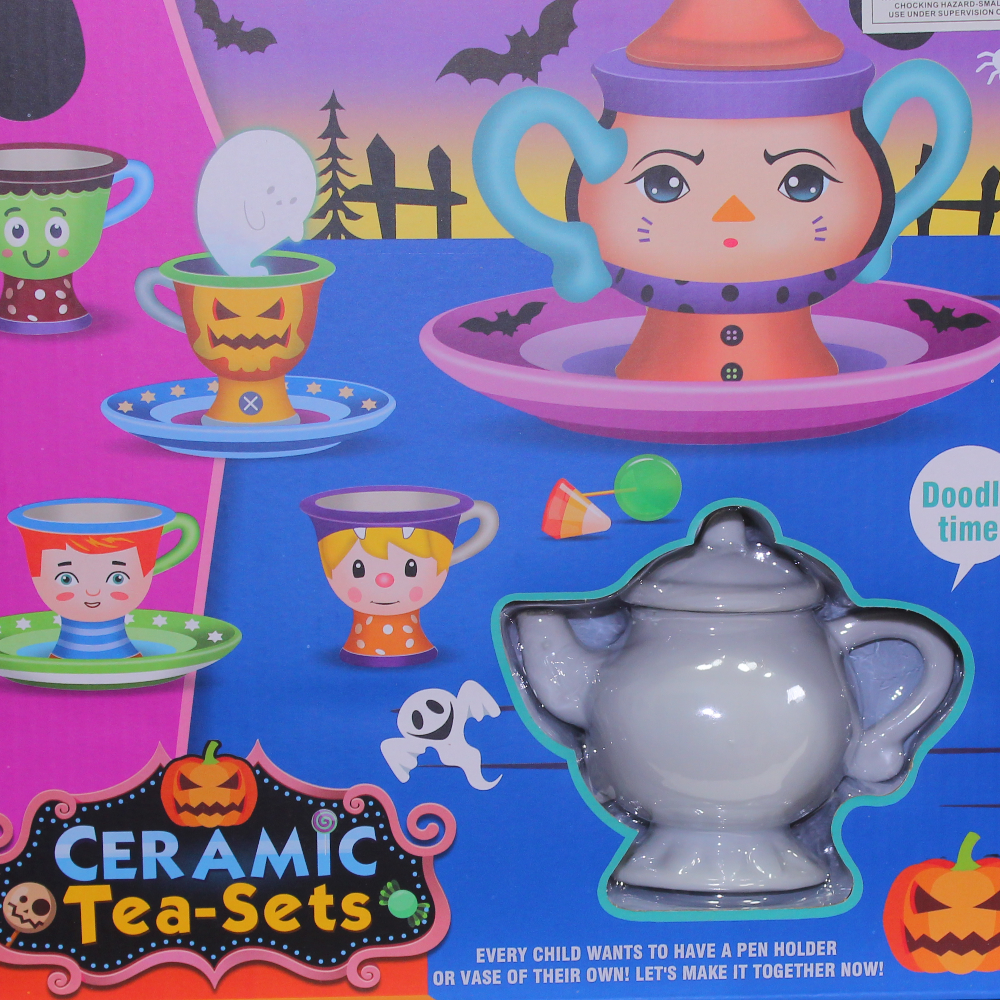 Ceramic Tea Set – 18 Pieces Painting Kit