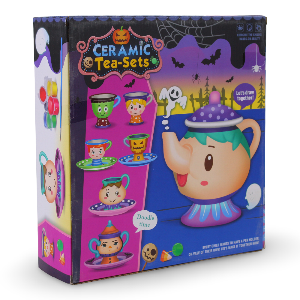 Ceramic Tea Set – 18 Pieces Painting Kit