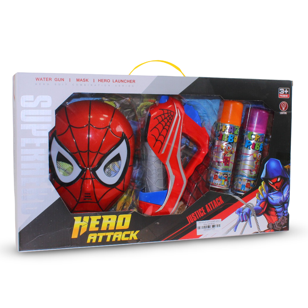 Hero Attack Spider-Man + Mask + 2 Sprays
