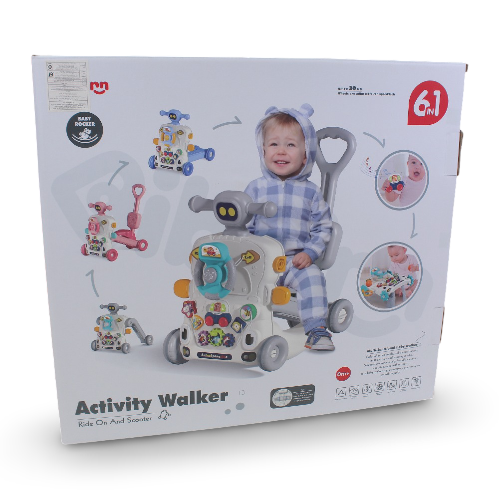 Lucky Baby Multi-Functional 6 in 1 Activity Walker – Pink