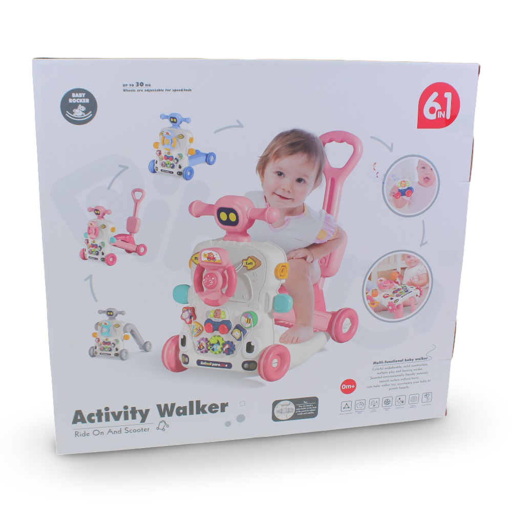 Lucky Baby Multi-Functional 6 in 1  Activity Walker – Blue