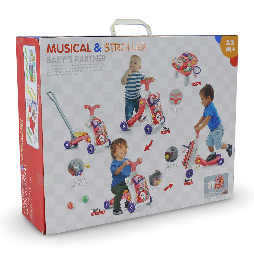 5-in-1 Musical & Stroller Baby Walker