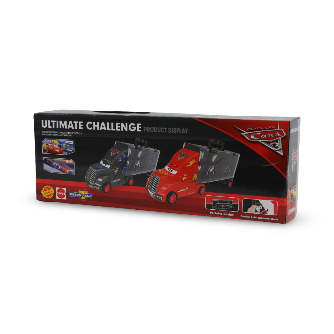 Cars Jackson Storm "Ultimate Challenge" Transporter Truck Set – Gray