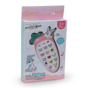 Baby Musical Toy Phone with Bunny & Carrot Design - Pink