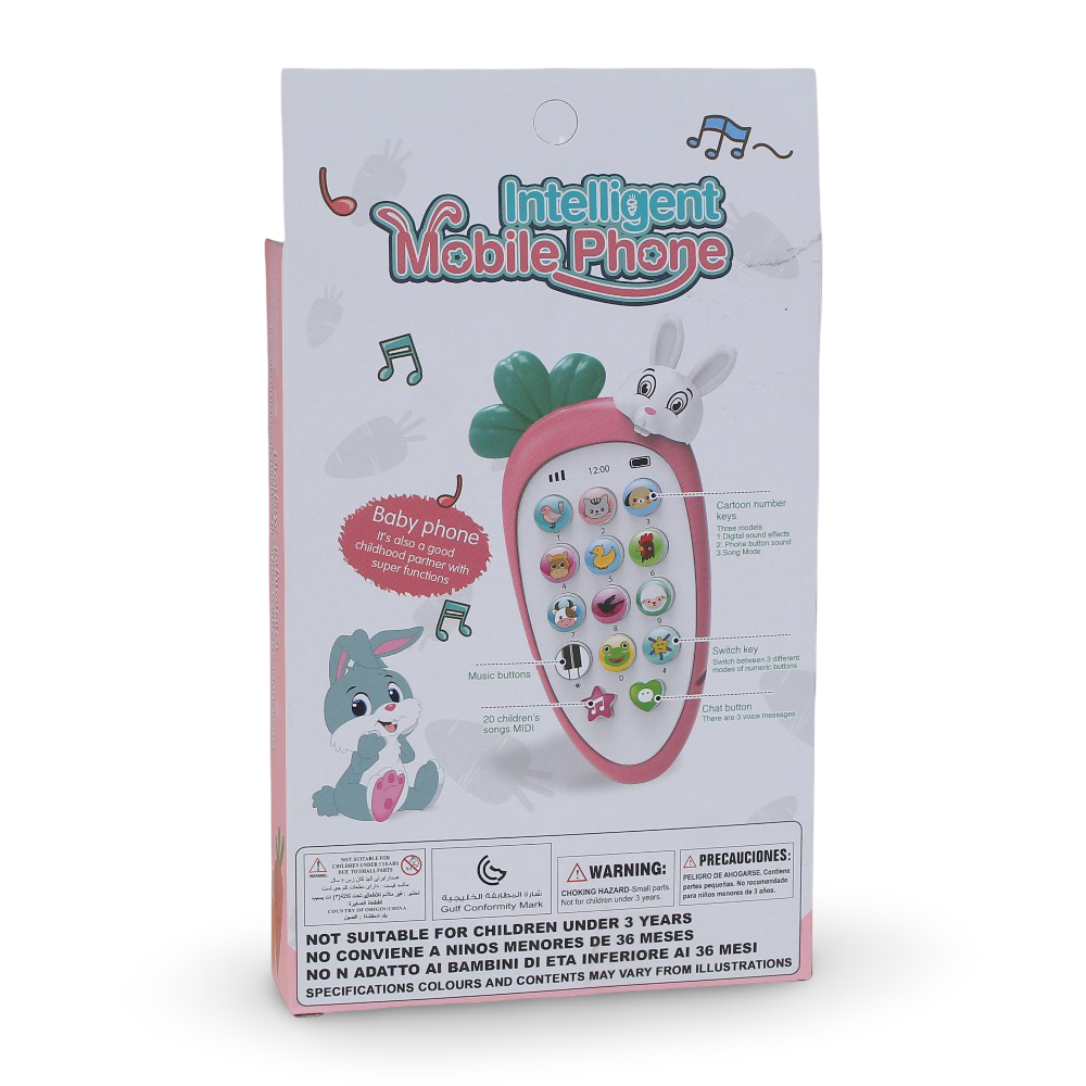 Baby Musical Toy Phone with Bunny & Carrot Design - Green