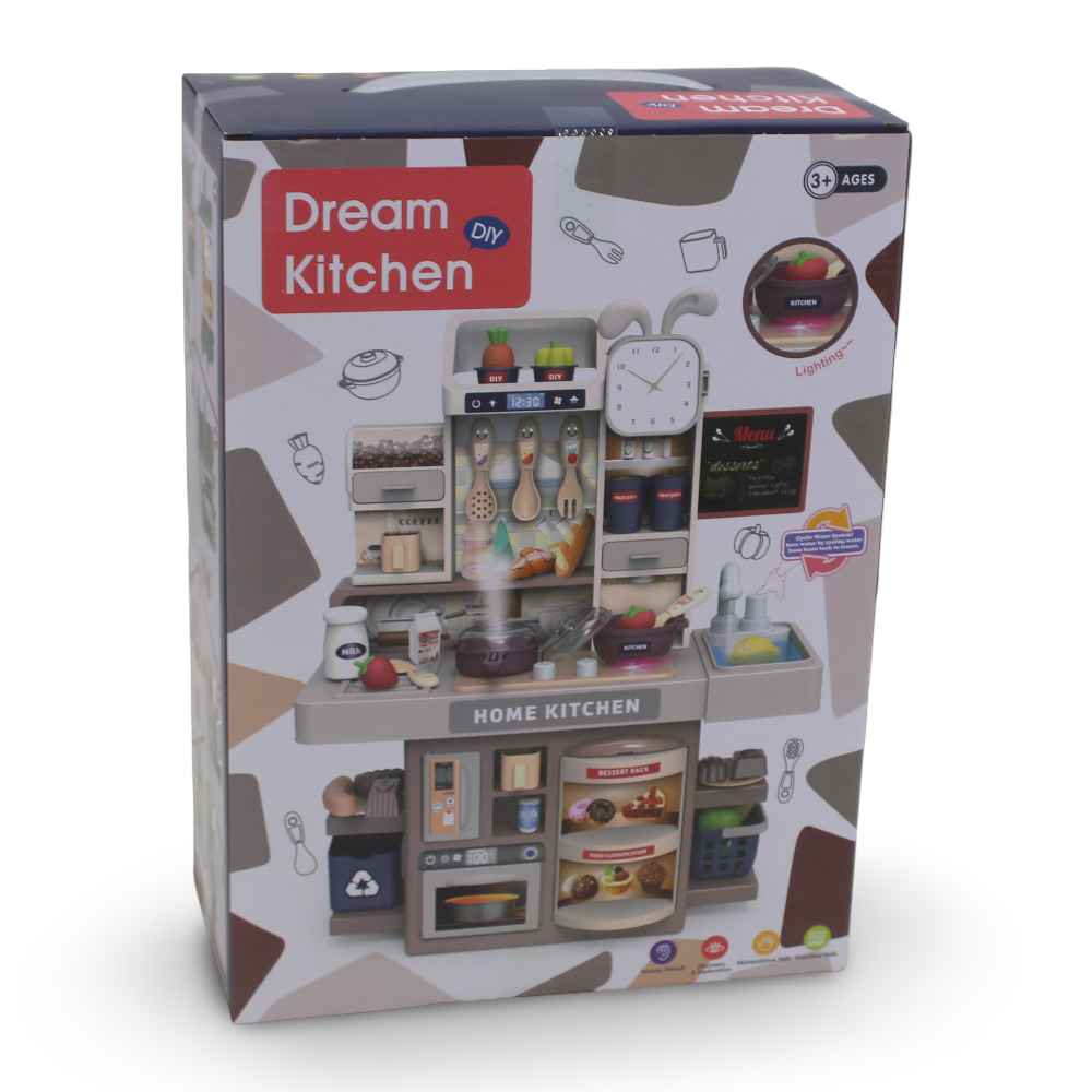 Pretend Play Kitchen Set with Light, Sound & Steam Effects