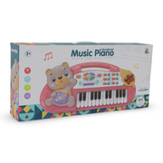 Educational Music Piano Toy with Bear Design – Pink