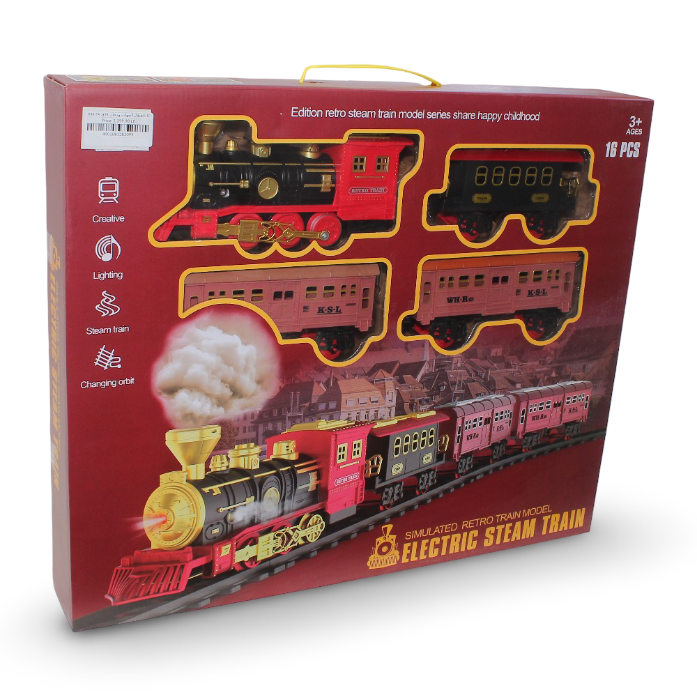 Electric Steam Train Playset with Lights, Sounds & Smoke Effects