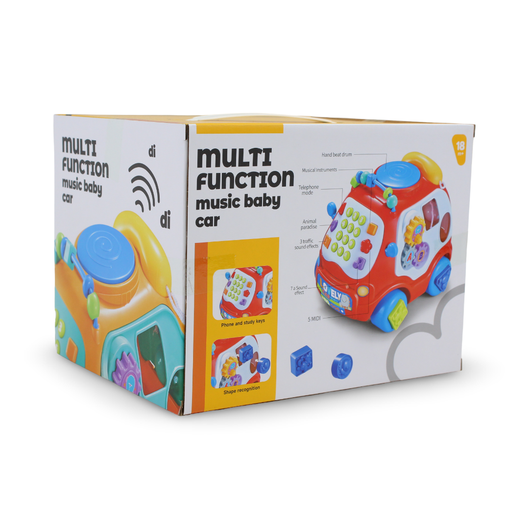 Multi-Function Music Baby Car Toy – Orange & Green