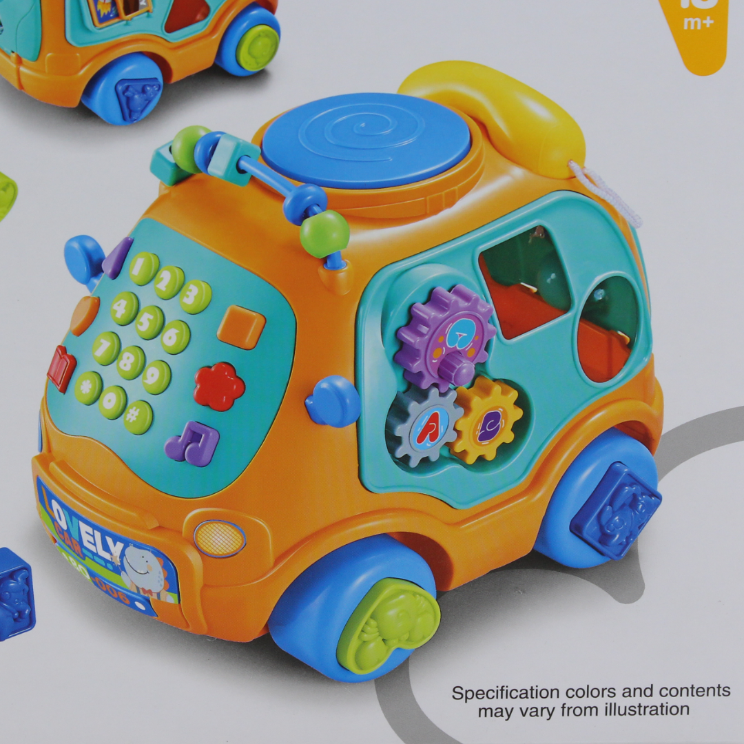 Multi-Function Music Baby Car Toy – Orange & Green
