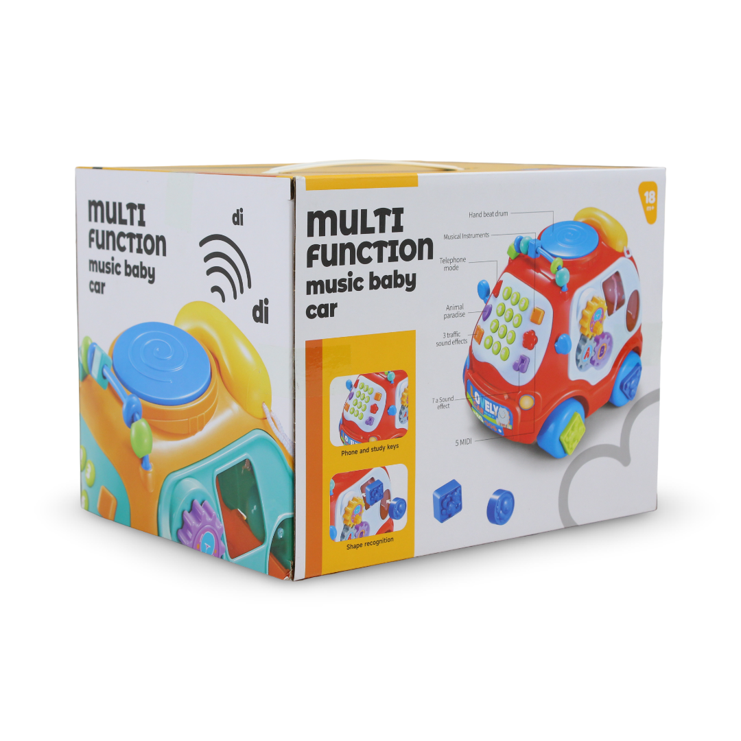 Multi-Function Music Baby Car Toy – Red & White