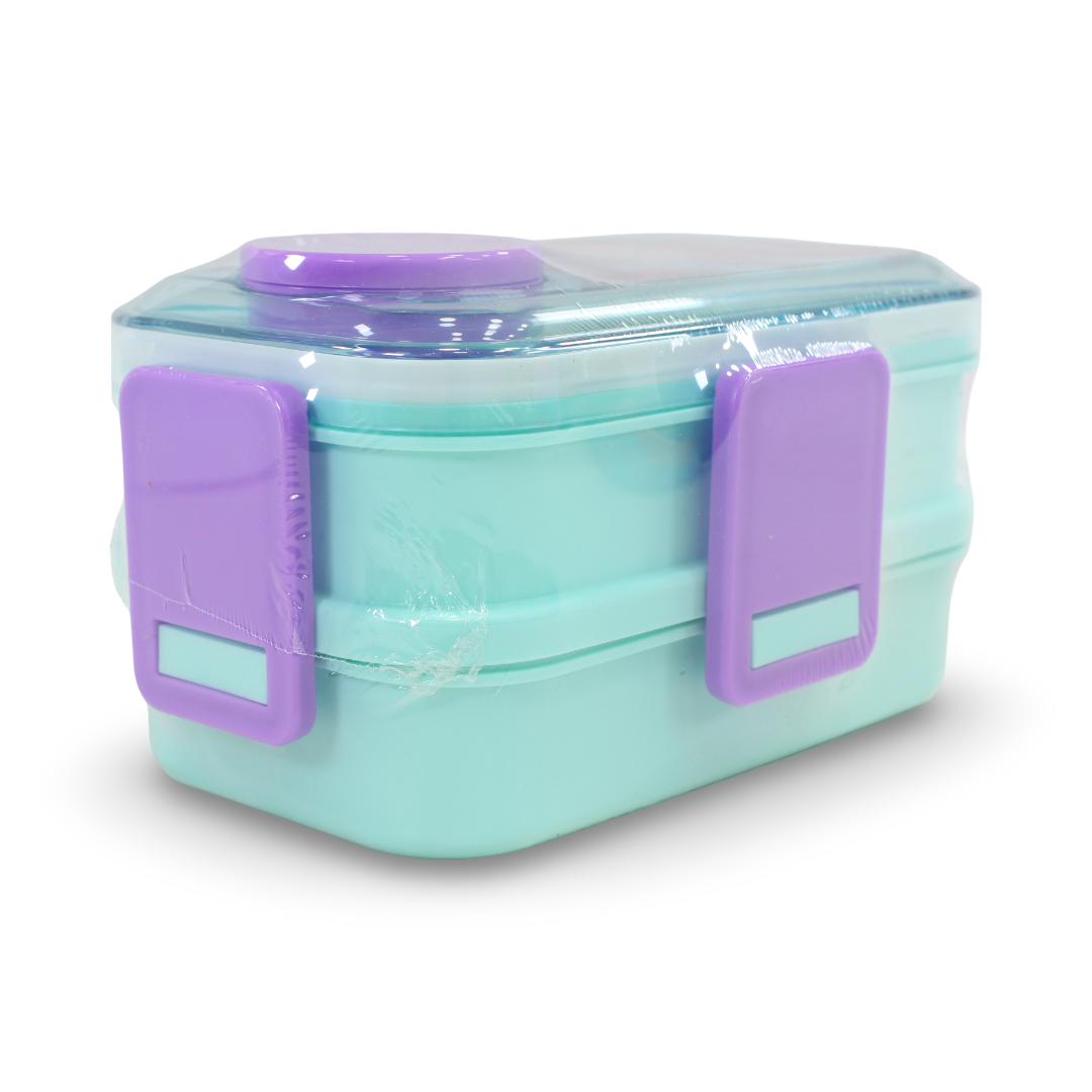Probott Mermaid Lunch Box with (Fork ,Spoon and Sauce Container) – Mint & Purple