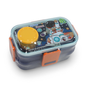 Probott Space Lunch Box with (Fork ,Spoon and Sauce Container) – Navy