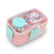 Probott Cat's Secret Lunch Box with (Fork ,Spoon and Sauce Container) – Salmon