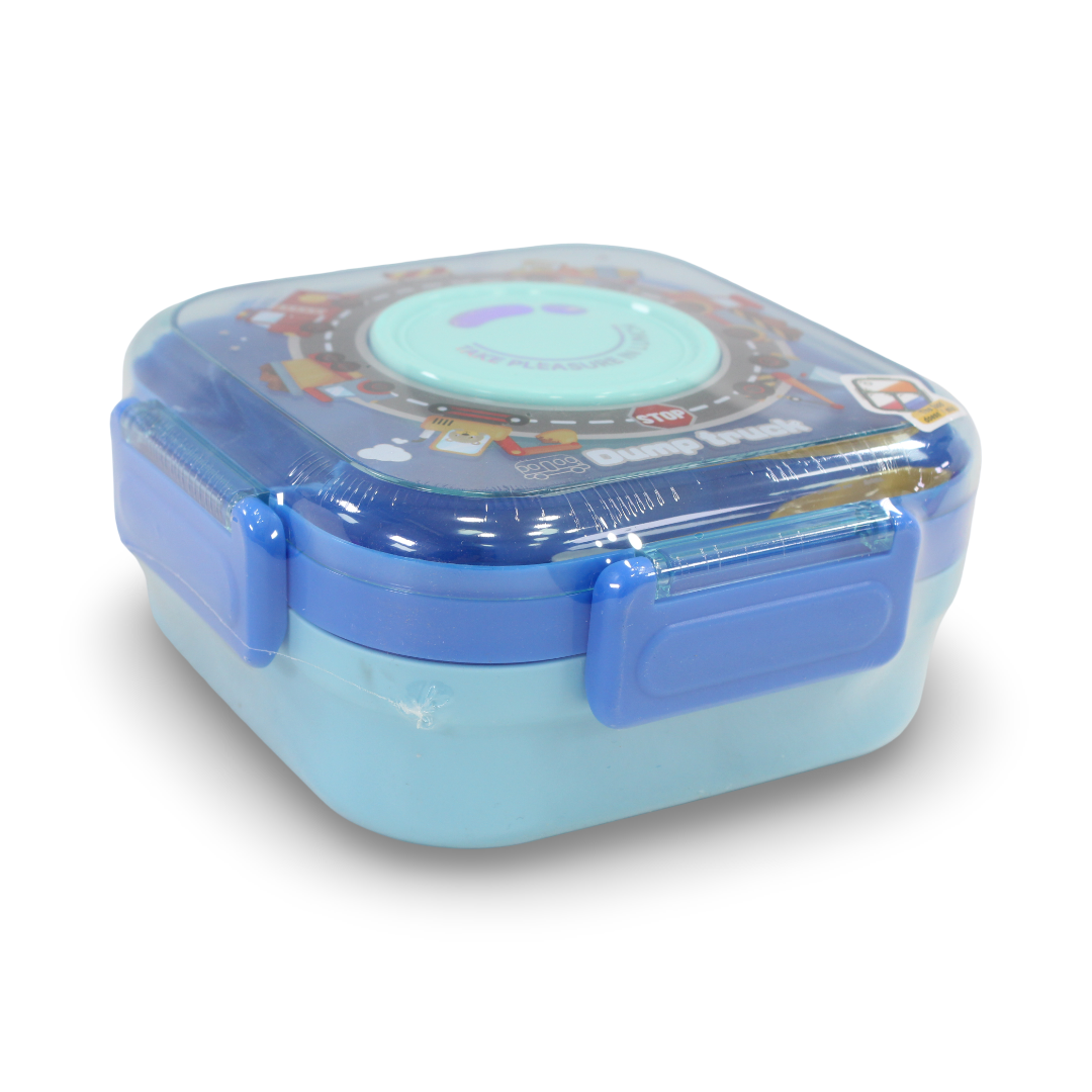 Dump Truck Lunch Box with (Fork ,Spoon and Sauce Container) – Blue & Baby Blue