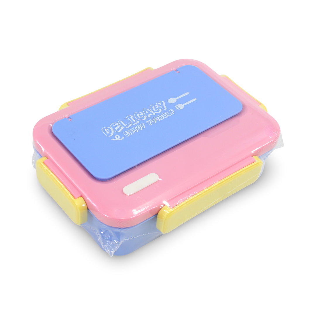 Delicacy 3-Grid Stainless Steel Lunch Box – Pink & Baby Blue