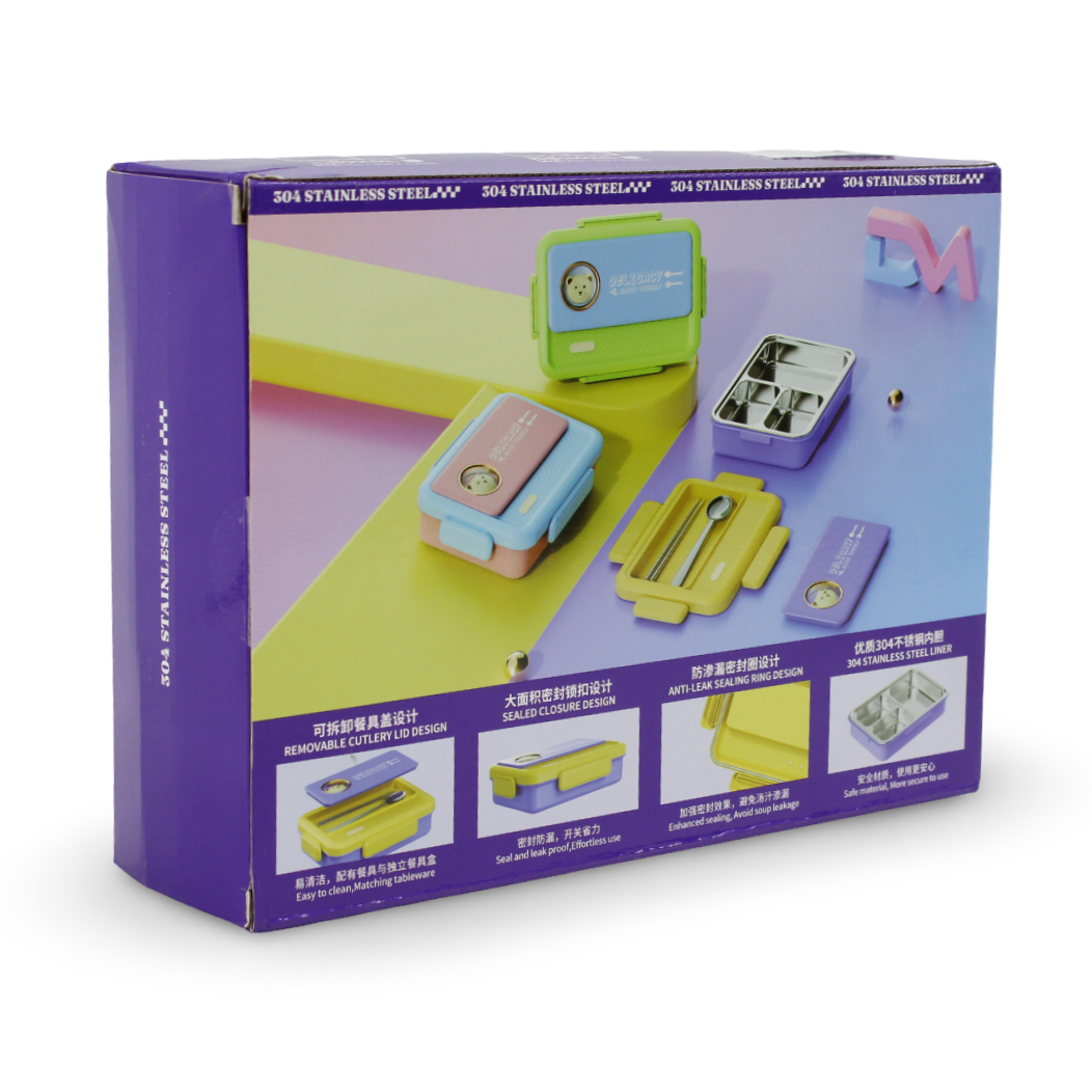 Delicacy Bento Stainless Steel Lunch Box – Green & Baby Blue