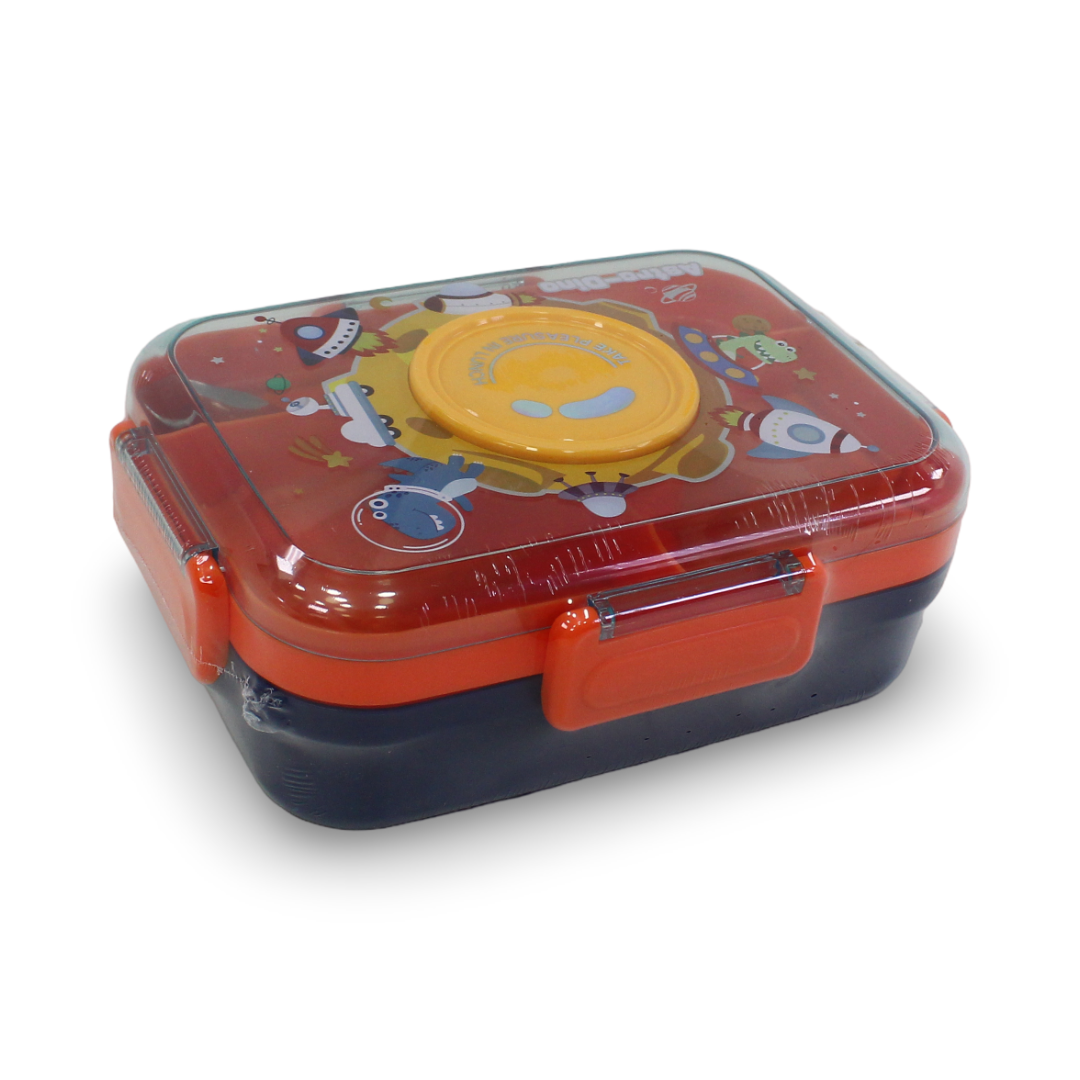 Astro-Dino Space Lunch Box 750ml – Orange & Navy