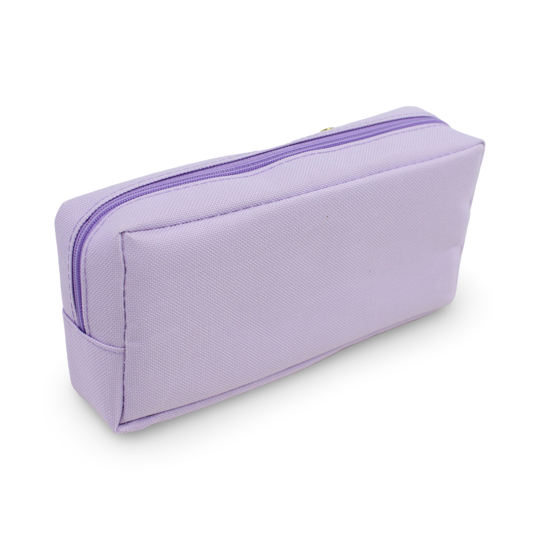 Unicorn Pencil Case with Beaded Keychain – Purple