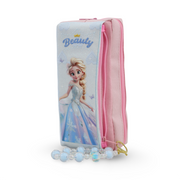 Frozen Pencil Case with Beaded Keychain – Baby Blue & Pink
