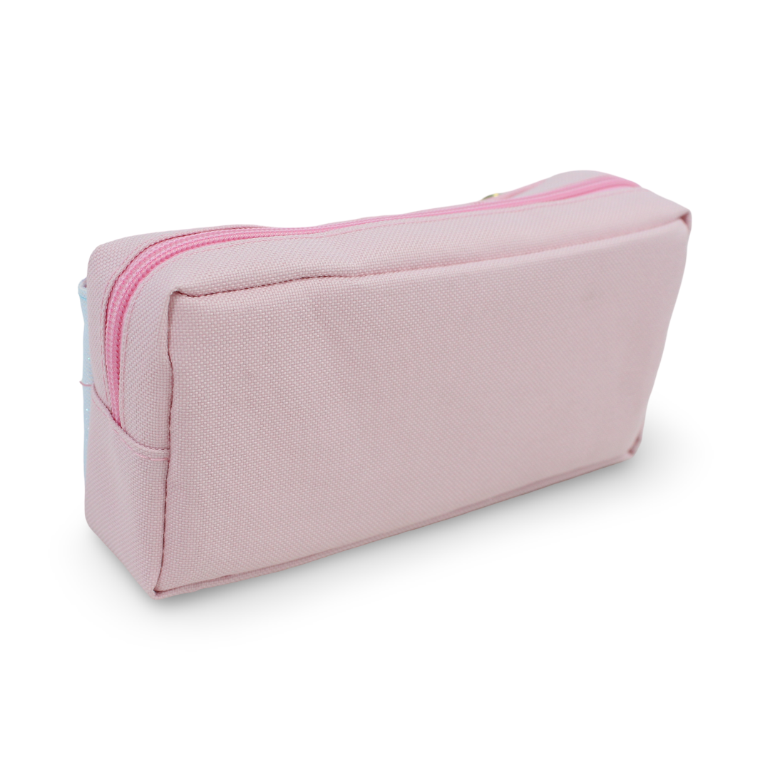 Frozen Pencil Case with Beaded Keychain – Baby Blue & Pink