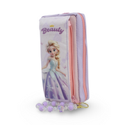 Frozen Pencil Case with Beaded Keychain – Purple
