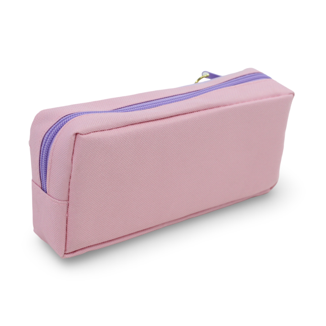 Frozen Pencil Case with Beaded Keychain – Pink