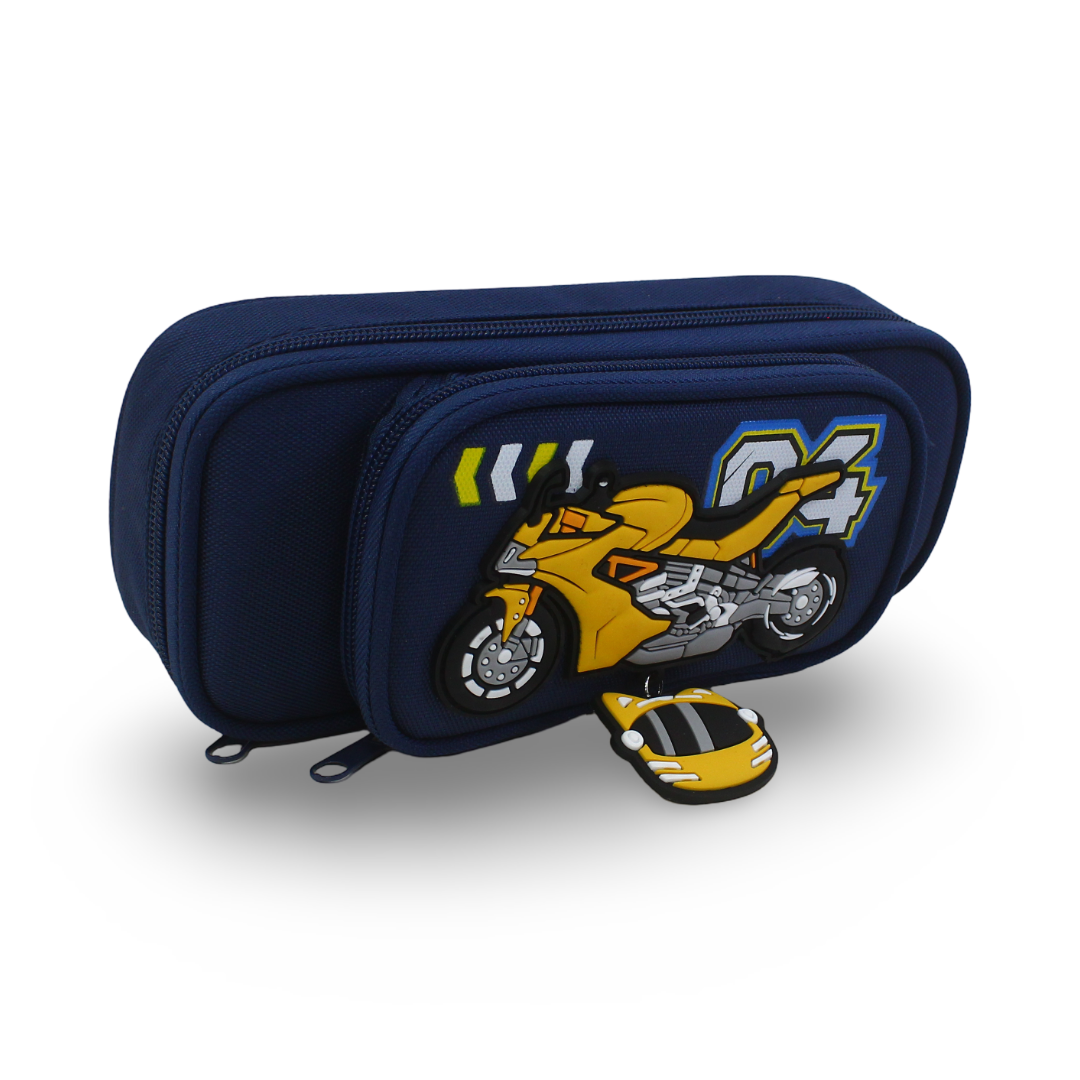 3D Bike Pencil Case – Navy