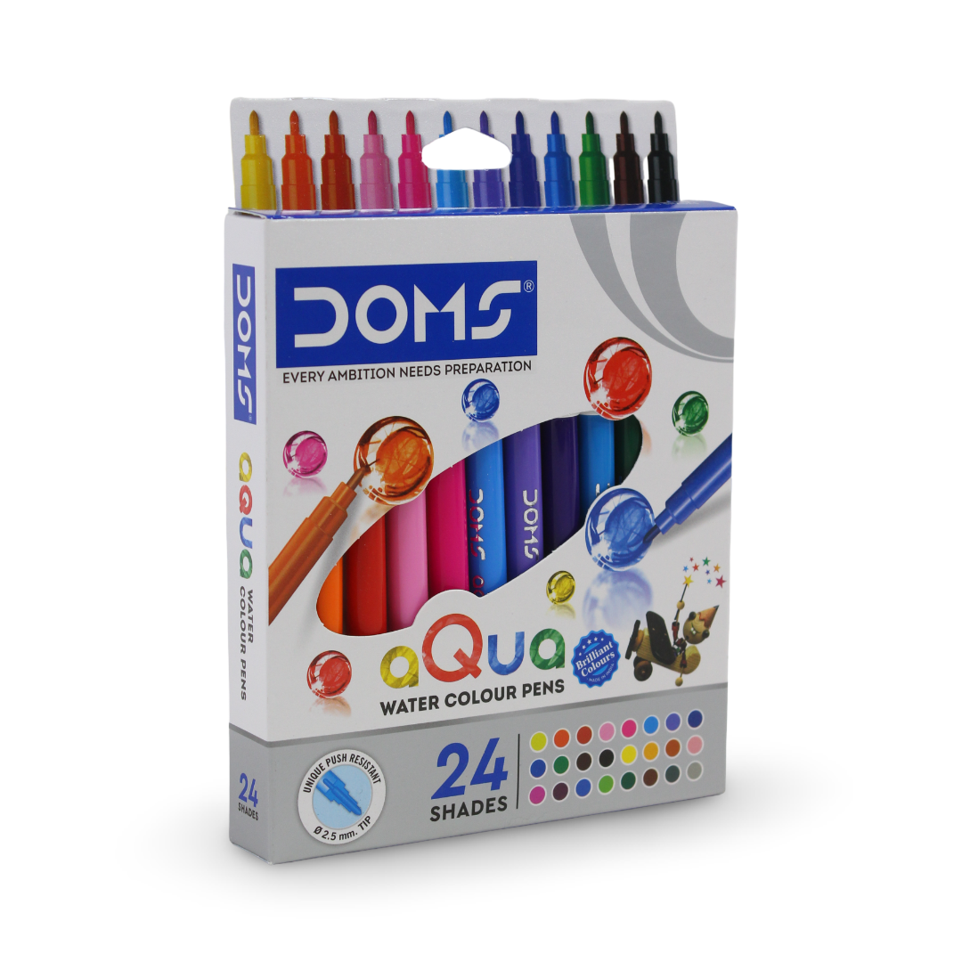 Doms Aqua Water Colour Pens – 24 Colors